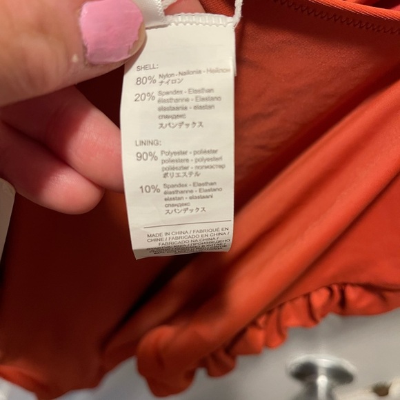 Ruffled One Piece Swimsuit - Orange - Picture 5 of 7